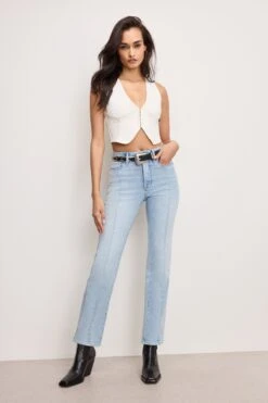 GOOD AMERICAN GOOD CURVE STRAIGHT COMPRESSION JEANS | INDIGO949