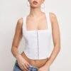 GOOD AMERICAN DOLLY POPLIN BUSTIER | WHITE001