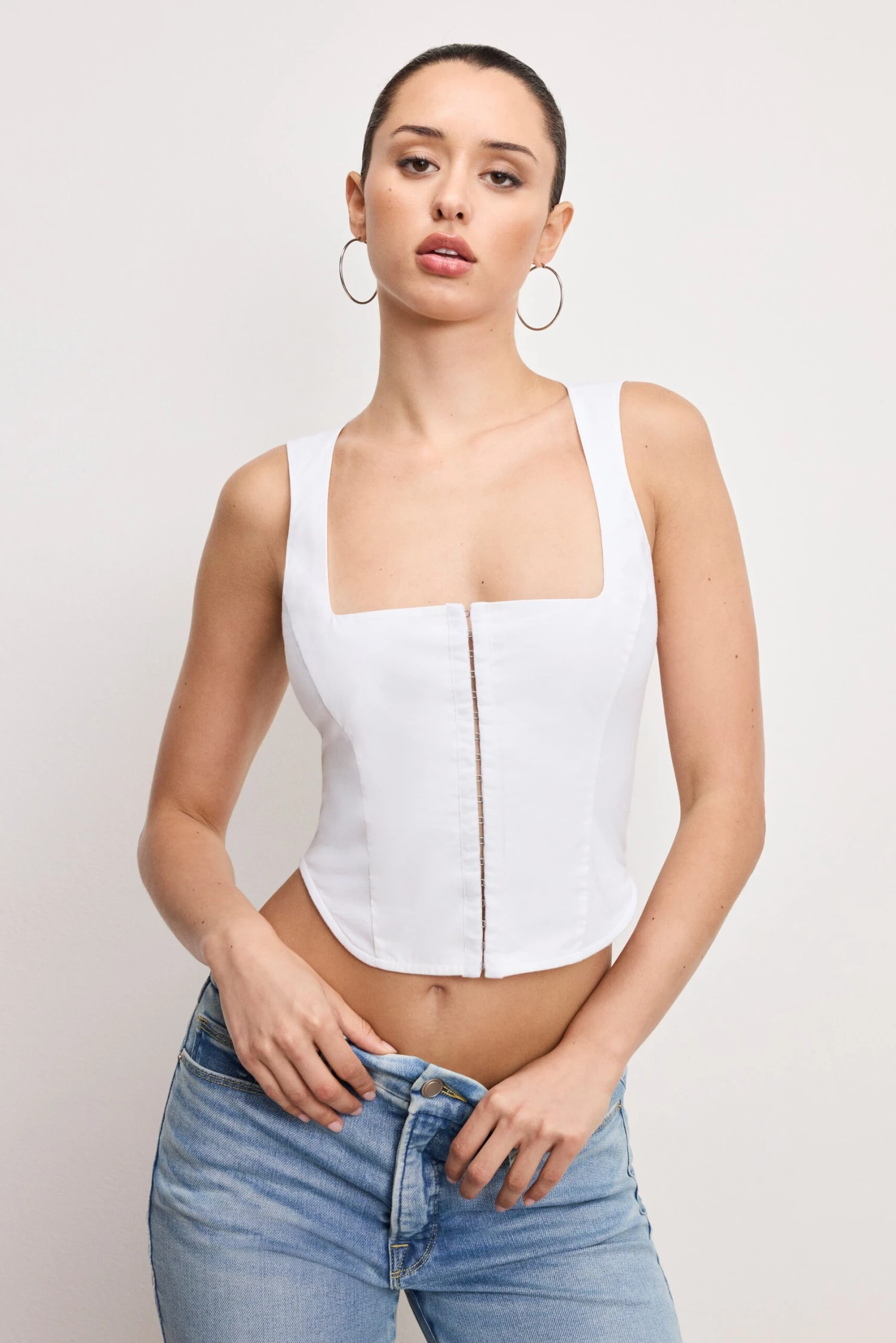 GOOD AMERICAN DOLLY POPLIN BUSTIER | WHITE001 3 GOOD AMERICAN DOLLY POPLIN BUSTIER | WHITE001