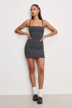 SUPER STRETCH JERSEY CAMI MINI DRESS | CLASSIC STRIPE002