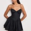 POPLIN MINI DRESS | BLACK001 -GOOD AMERICAN STORE M 250320 35 GDW0261 K001 A 0072