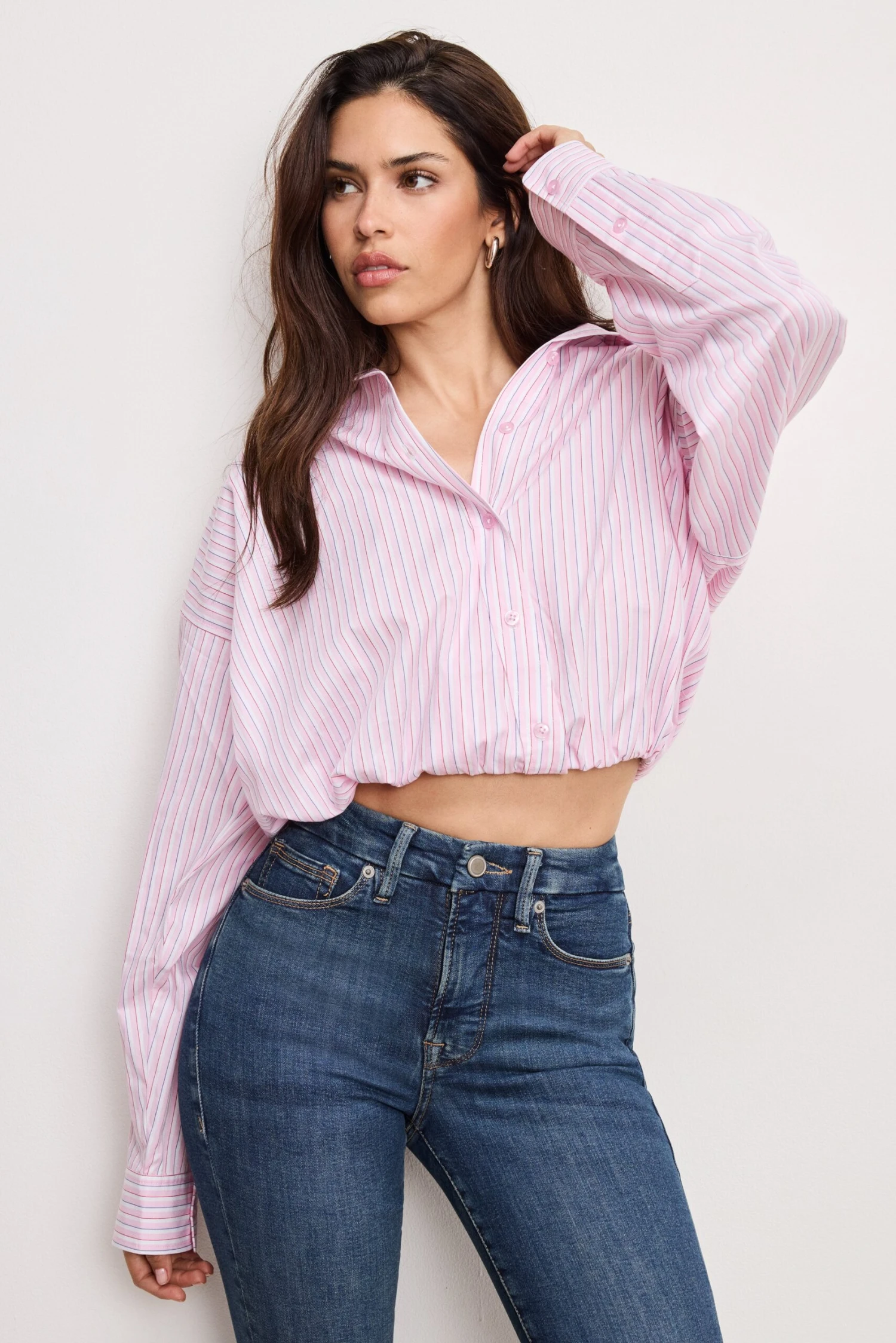 GOOD AMERICAN POPLIN BUBBLE SHIRT | CANDY STRIPE001 7 GOOD AMERICAN POPLIN BUBBLE SHIRT | CANDY STRIPE001 - Image 5