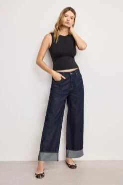 GOOD AMERICAN GOOD LOW RISE BAGGY CUFFED JEANS | INDIGO1006 -GOOD AMERICAN STORE M 250714 06 GSTBAG024001 I1006 0868
