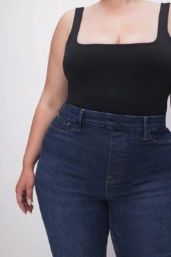 GOOD AMERICAN POWER STRETCH PULL-ON FLARE JEANS | INDIGO491 -GOOD AMERICAN STORE T 230629 07 GLF478TE I491 FALL23 C 0044