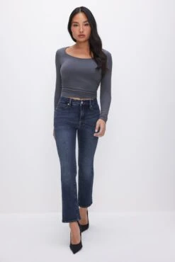 GOOD AMERICAN GOOD PETITE STRAIGHT JEANS | BLUE004 -GOOD AMERICAN STORE T 231103 10 GPST873T B004 HOL23 P 0027