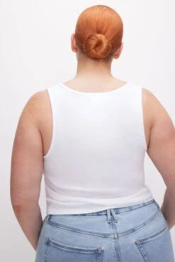 MICRO RIB TANK TOP | WHITE001 -GOOD AMERICAN STORE T 231107 37 GT0281V W001 SP24 C 0072